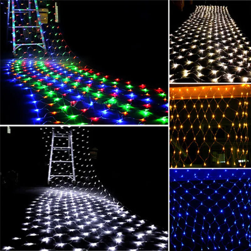 1.5MX1.5M 96 LED Home Outdoor Holiday Christmas Xmas Decorative Wedding Net Mesh String Fairy Curtain Garlands Strip Party Light