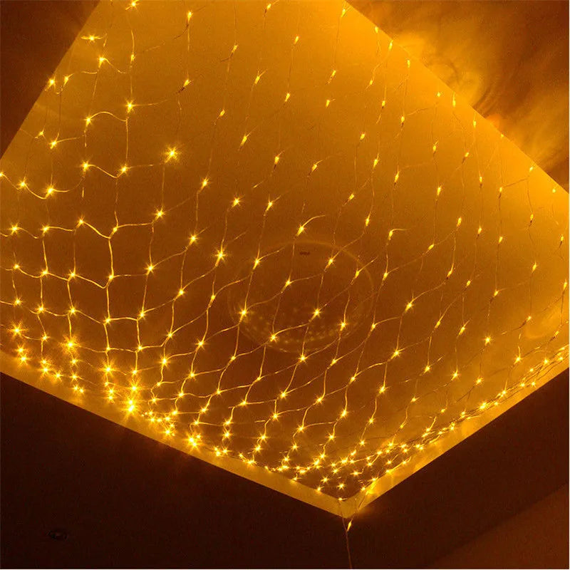 1.5MX1.5M 96 LED Home Outdoor Holiday Christmas Xmas Decorative Wedding Net Mesh String Fairy Curtain Garlands Strip Party Light