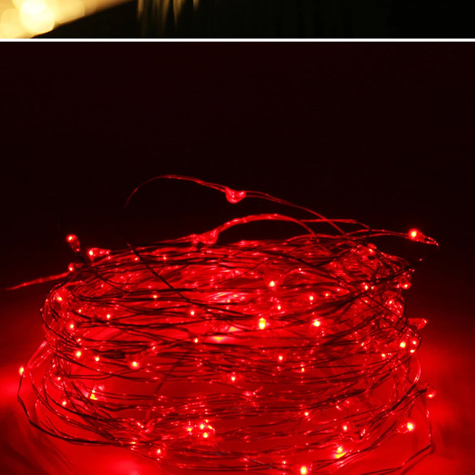 10pcs 6pcs Copper Wire LED String Lights Holiday Fairy Lights Garland Christmas Tree Decor Wedding Party DIY Natal Navidad 2022