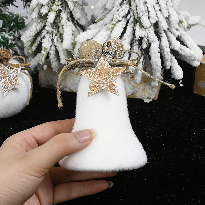 1/2pcs White Christmas Ball Snowflake Water Drop Bell Christmas Tree Ornament Xmas Hanging Pendants for Home Decor New Year Gift