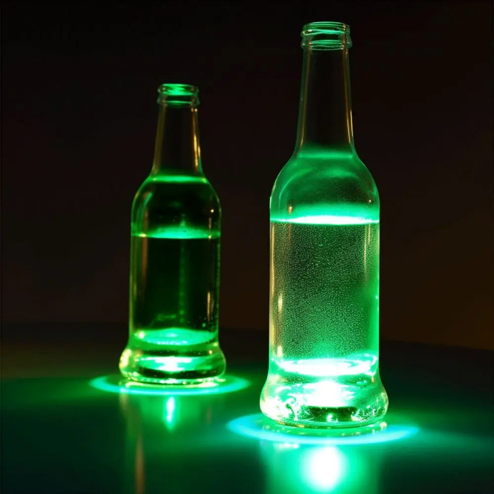 1/3/5 Pcs Luminous Bottle Stickers Lights 6cm LED Coaster Lamps For Xmas Bar KTV Wedding Party Cocktail Drink Cups Vase Decor