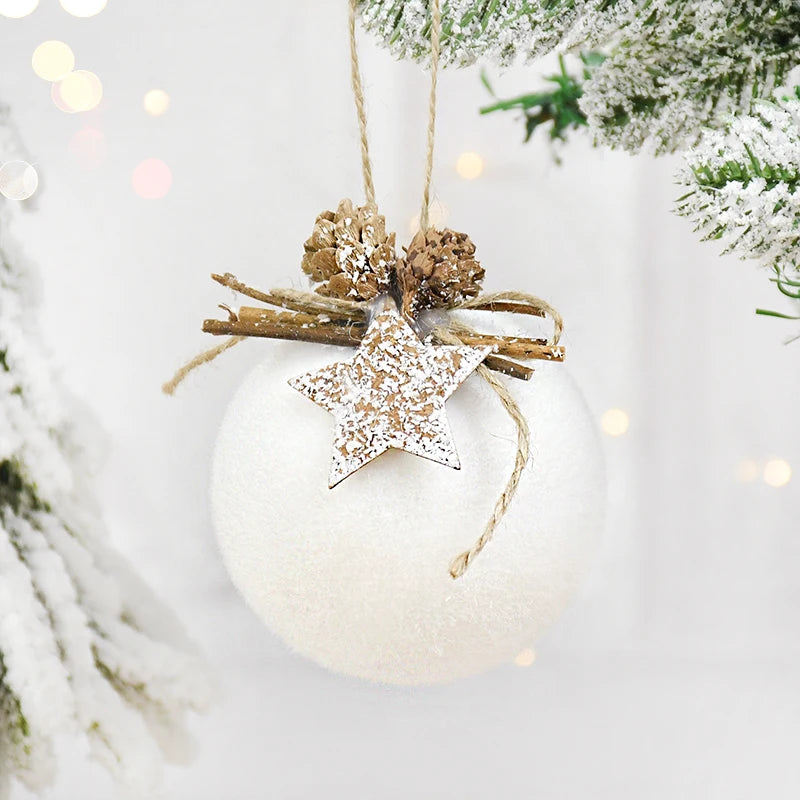 1/2pcs White Christmas Ball Snowflake Water Drop Bell Christmas Tree Ornament Xmas Hanging Pendants for Home Decor New Year Gift