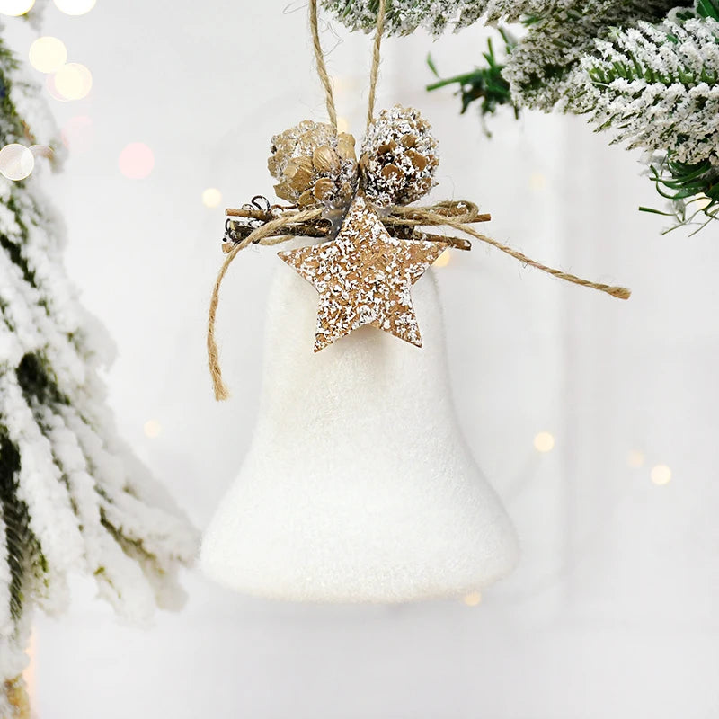 1/2pcs White Christmas Ball Snowflake Water Drop Bell Christmas Tree Ornament Xmas Hanging Pendants for Home Decor New Year Gift