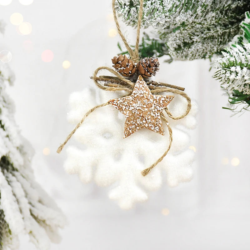 1/2pcs White Christmas Ball Snowflake Water Drop Bell Christmas Tree Ornament Xmas Hanging Pendants for Home Decor New Year Gift