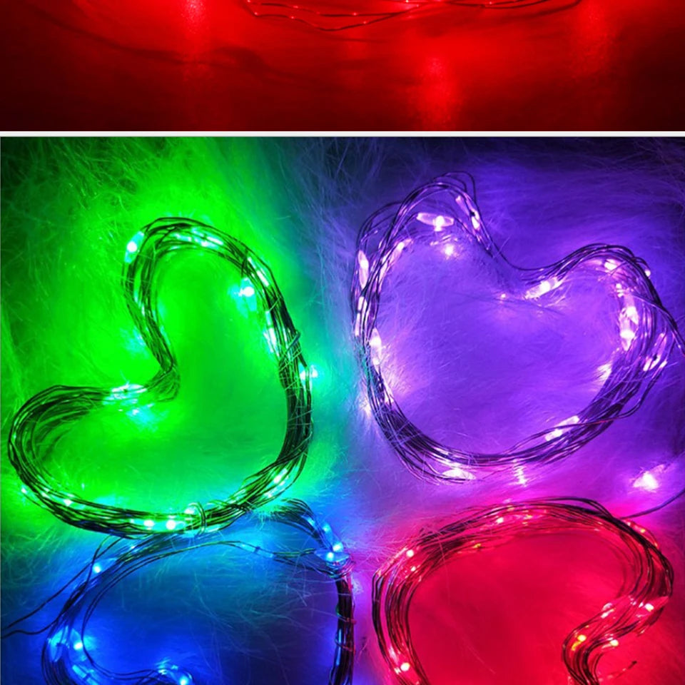 10pcs 6pcs Copper Wire LED String Lights Holiday Fairy Lights Garland Christmas Tree Decor Wedding Party DIY Natal Navidad 2022