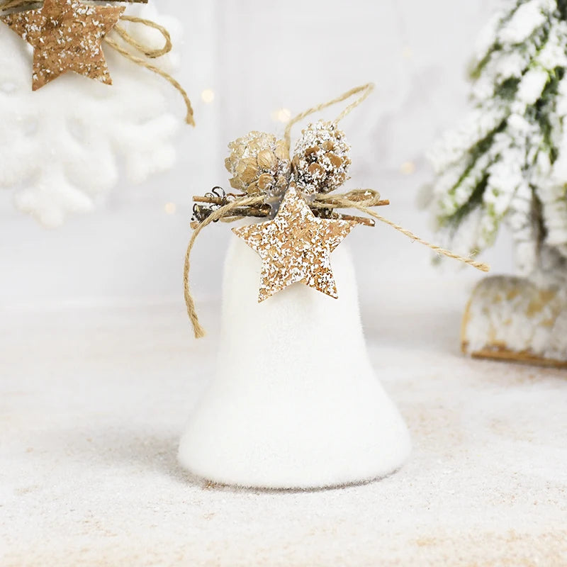 1/2pcs White Christmas Ball Snowflake Water Drop Bell Christmas Tree Ornament Xmas Hanging Pendants for Home Decor New Year Gift