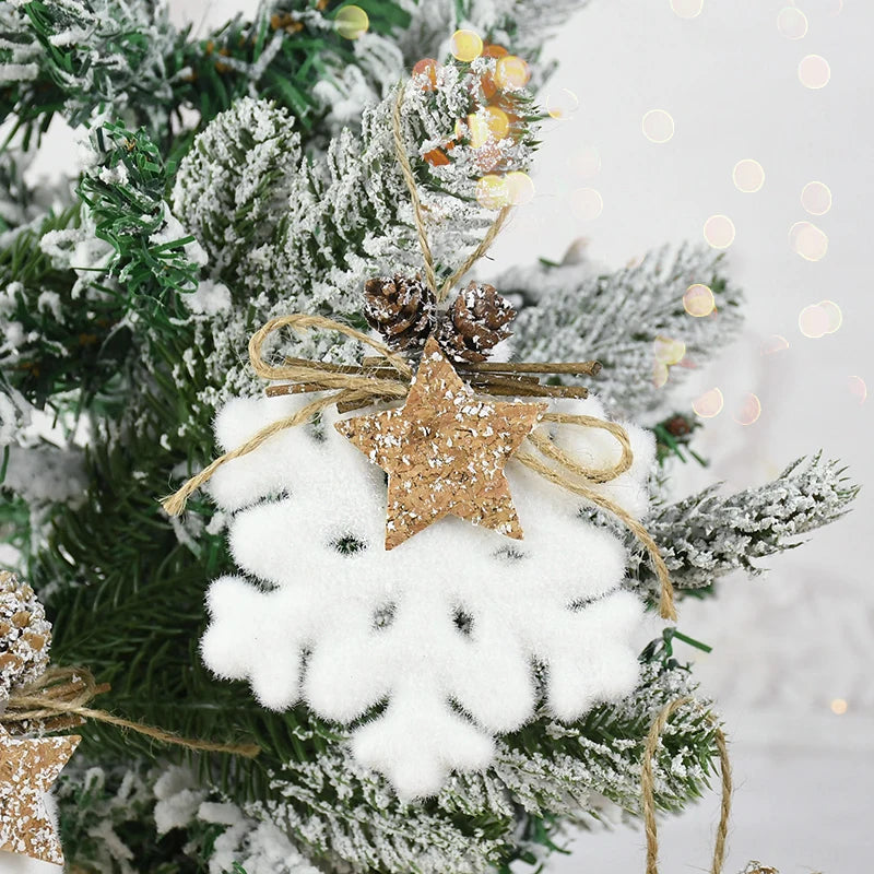 1/2pcs White Christmas Ball Snowflake Water Drop Bell Christmas Tree Ornament Xmas Hanging Pendants for Home Decor New Year Gift